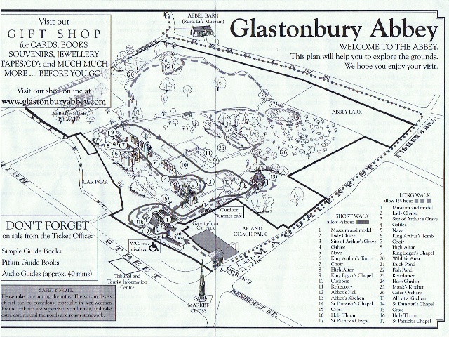 Leaflet from Glastonbury Abbey Site, UK