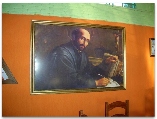 Photograph of a painting of St Ignatius, Spanish Mystic, at Casa Dom Ignácio