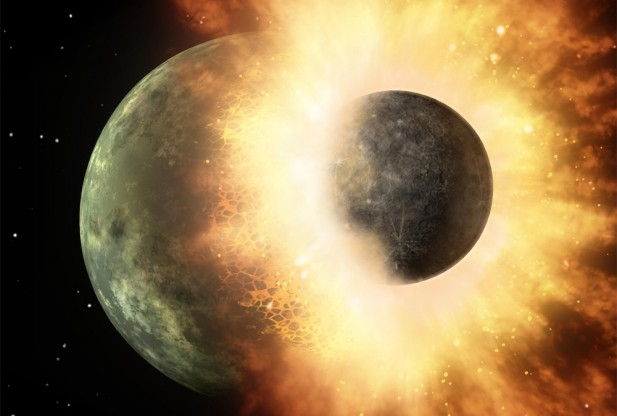 moon formed by collision with Earth