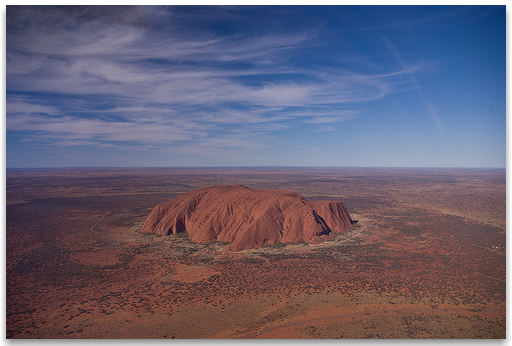 Ancient Uluru seen from the air