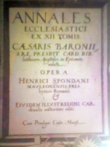 Cover of the Annales Ecclesiastici by Cardinal Caesar Baronius