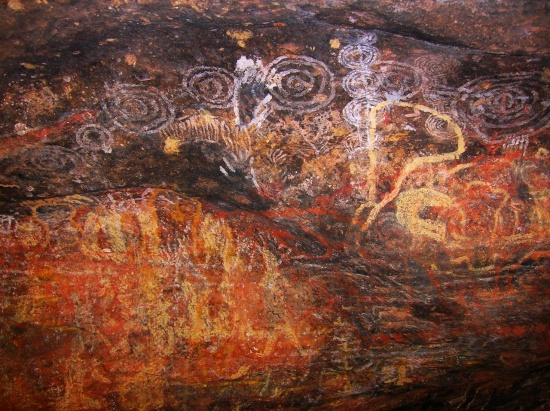 Rock art at Mutijulu Springs suggesting the alignment of the core of suns to the Earth