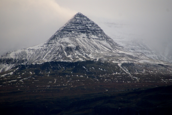 Pyramid shaped mountain Búlandstindur near Djúpivogur in Iceland