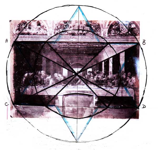 Circles and Star of David on Da Vinci's Last Supper - Brogi Photograph