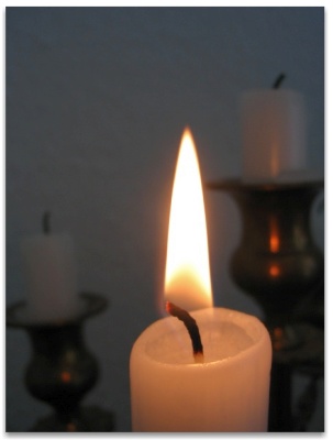 Candle with flame