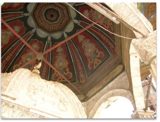 Photo of the Mohammad Ali Mosque - note the Freemason symbol on the ceiling
