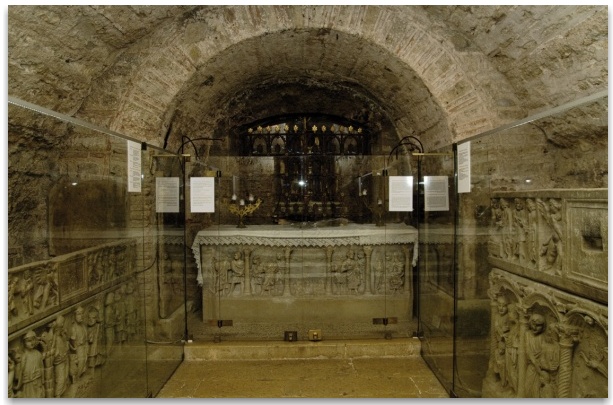 Altar in the Crypt at the Basilica of St Mary Magdalene at Saint-Maximin