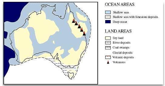 Superimposition of the shallow Eromanga sea over Australia