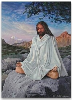 Issa-Jesus meditating in the Himalayas