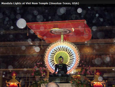 Mandala lights around Jade Buddha