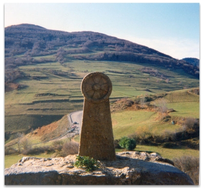 monolith marking the massacre at Montsegur