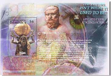 Atlas and Plato on Greek Mythology stamp