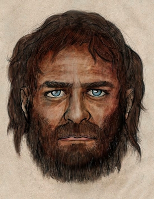 caveman with blue eyes