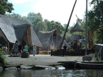 Reconstitution of a Gallic village at Pleumeur-Bodou, Brittany.