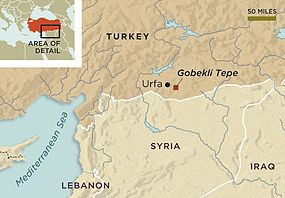 Map of Turkey showing Gobekli Tepe,