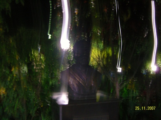 Energy around the bust of St Ignatius of Loyola at Casa de Dom Ignátio