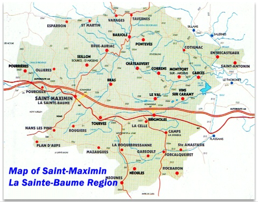 Map of Saint-Maximin la Saint-Baume Region