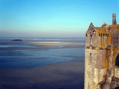The tide is out at Mont Saint Michel