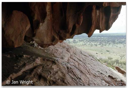 Photo of overhang above the women's cave, Uluru