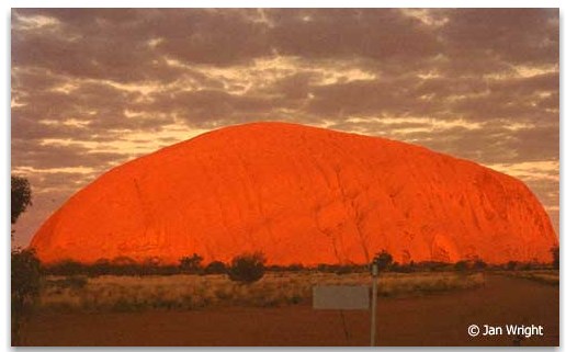 Photo of Ayers Rock - Uluru taken at sunrise from Ansett Lodge