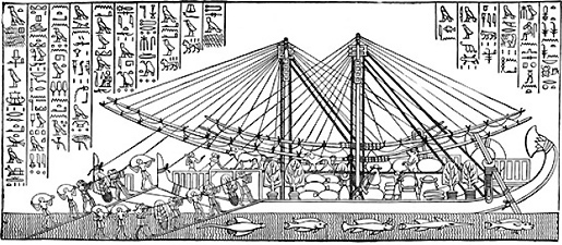 ancient egyptian vessel under construction